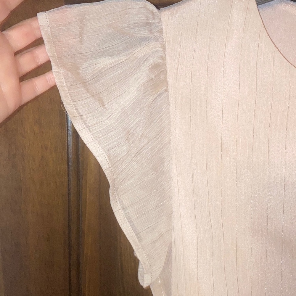 FAVLUX Elegant Cream Ruffle Backless Dress Size Large - Picture 5 of 11